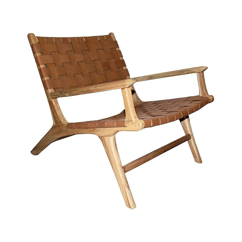 Butaca piel marrón con brazos